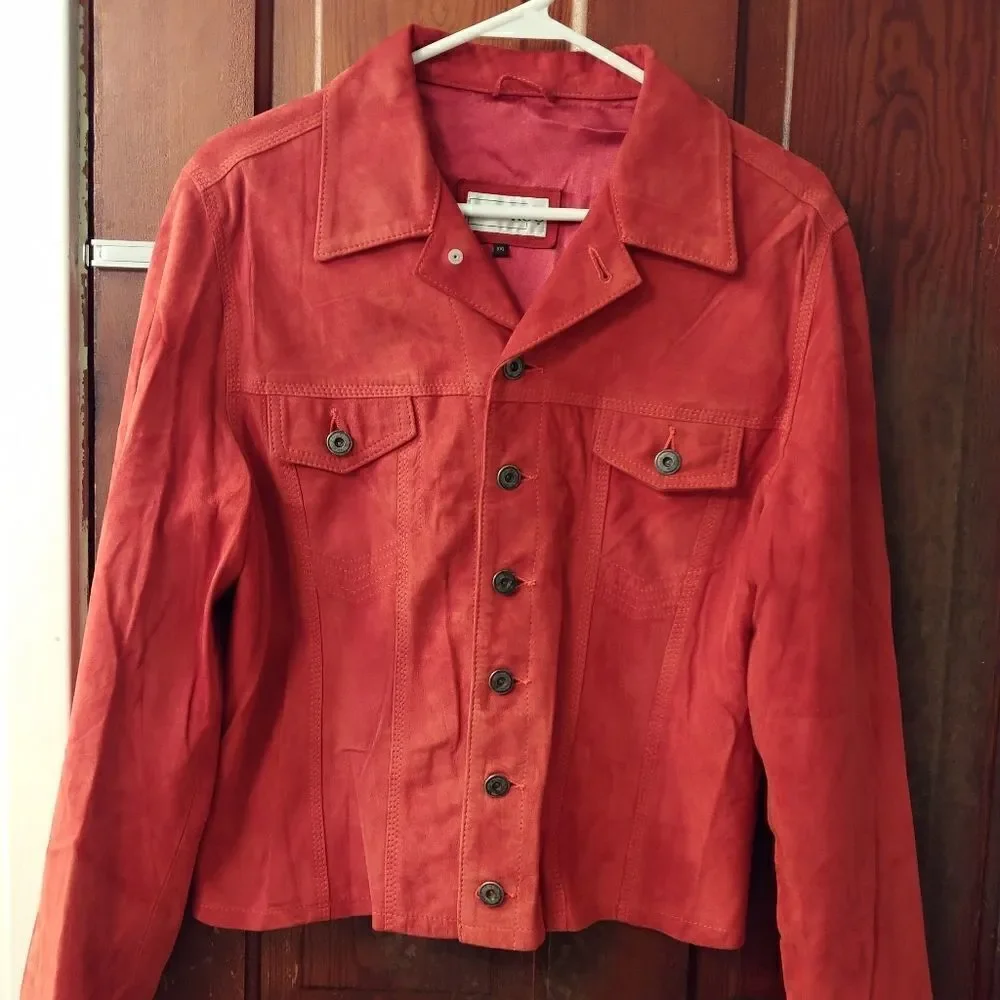 KOC Casa de la Piel Burnt Orange Lamb Suede Jacket - Picture 2 of 8